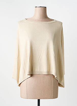 Pull col bateau manches courtes beige INDIES femme