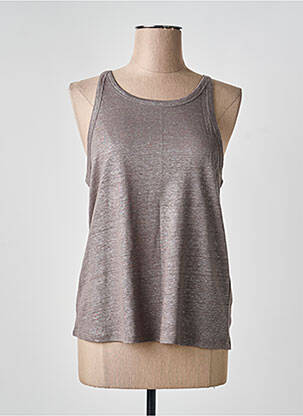 Débardeur stretch sans manche marron NOTSHY femme