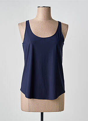 Top coupe cintrée fines bretelles bleu INDIES femme