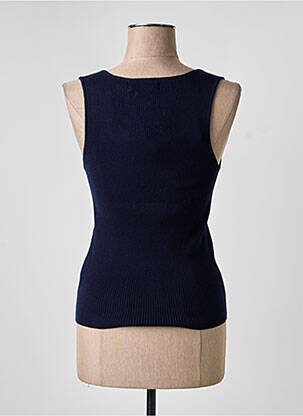 Débardeur tissage côtelé sans manche bleu NOTSHY femme