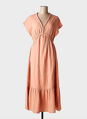 Robe longue manches courtes manches courtes rose NOTSHY femme