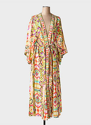 Veste kimono col v jaune LOLA CASADEMUNT femme