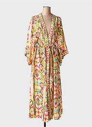 Veste kimono col v jaune LOLA CASADEMUNT femme