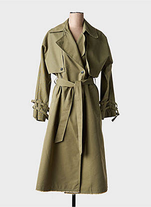 Trench tissage popeline sans capuche vert OOF WEAR femme