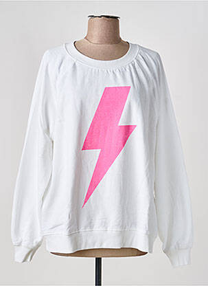 Sweat-shirt coupe over-size manches longues blanc RECYCLED KARMA femme