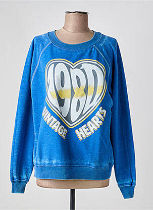 Sweat-shirt stretch manches longues bleu RECYCLED KARMA femme