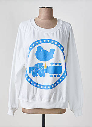 Sweat-shirt stretch manches longues blanc RECYCLED KARMA femme