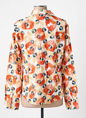 Chemisier imprimé fleurs manches longues orange NUMEROLOGIE femme