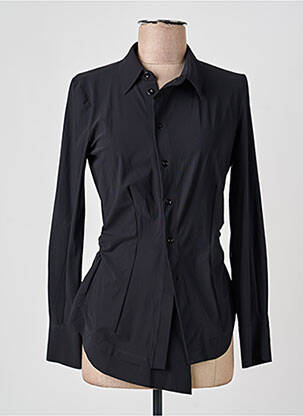Chemisier tissage crêpe manches longues noir HIGH femme