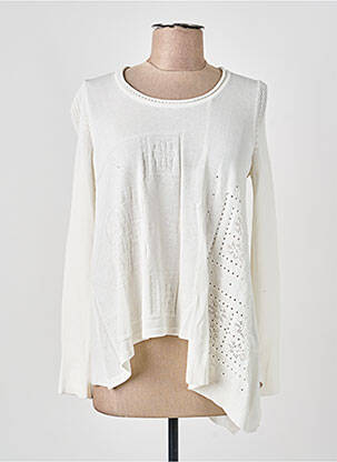 Pull tunique stretch manches longues beige HIGH femme