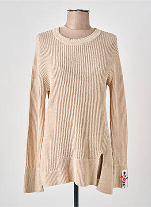 Pull tunique stretch manches longues beige HIGH femme