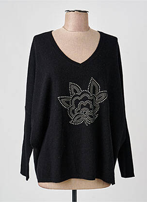 Pull col v manches longues noir NOTSHY femme