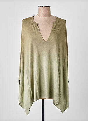 Pull tunique stretch manches 3/4 vert NOTSHY femme
