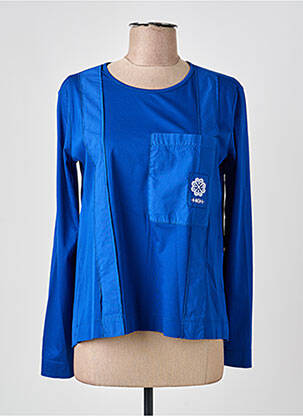 Top stretch manches longues bleu HIGH femme