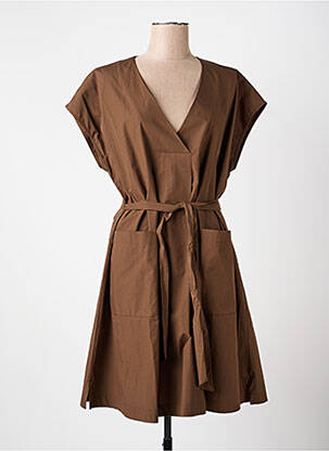 Robe courte manches courtes manches courtes marron WEEKEND MAXMARA femme