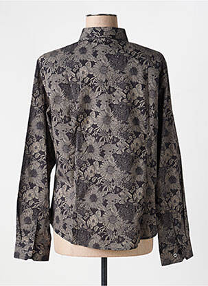 Chemisier imprimé fleurs manches longues gris NUMEROLOGIE femme