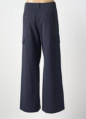 Pantalon cargo fermeture zippée sous rabat boutonné taille haute bleu WEEKEND MAXMARA femme