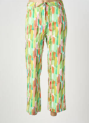 Pantalon 7/8 taille à pinces taille normale vert MAYJUNE femme