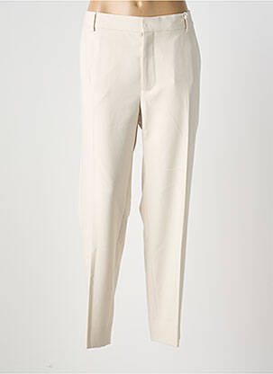 Pantalon chino fermeture zippée sous rabat avec crochet taille normale beige CLOSED femme