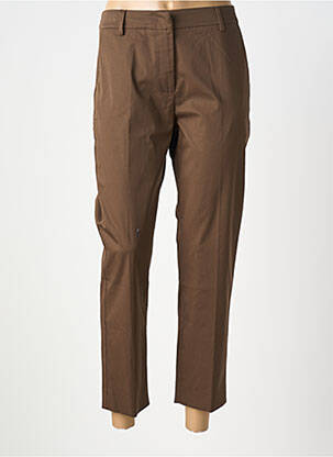 Pantalon droit tissage popeline taille normale marron WEEKEND MAXMARA femme