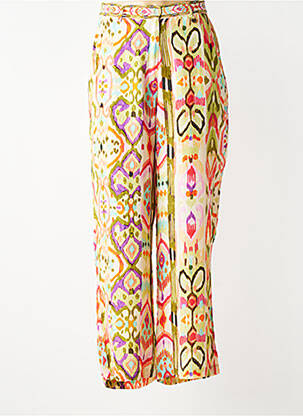Pantalon droit fermeture zippée sous rabat boutonné vert LOLA CASADEMUNT femme