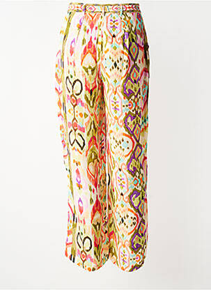 Pantalon droit fermeture zippée sous rabat boutonné vert LOLA CASADEMUNT femme