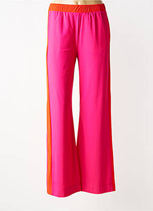 Pantalon flare taille élastique rose INDIES femme