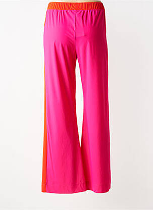 Pantalon flare taille élastique rose INDIES femme