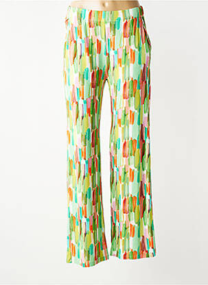 Pantalon droit taille élastique vert MAYJUNE femme