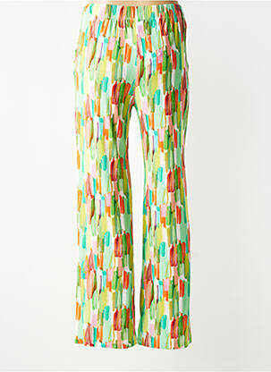 Pantalon droit taille élastique vert MAYJUNE femme