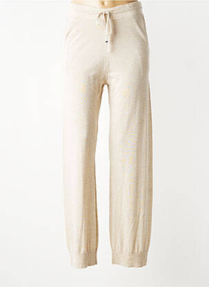 Pantalon droit taille élastique beige NOTSHY femme