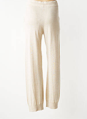 Pantalon droit taille élastique beige NOTSHY femme