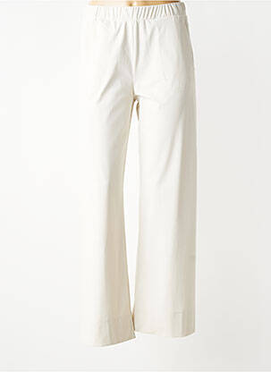 Pantalon droit taille élastique beige INDIES femme