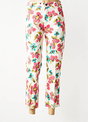 Pantalon 7/8 fermeture zippée sous rabat boutonné beige MAYJUNE femme