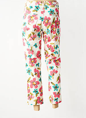 Pantalon 7/8 fermeture zippée sous rabat boutonné beige MAYJUNE femme