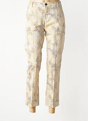 Pantalon 7/8 fermeture zippée sous rabat boutonné beige MAYJUNE femme