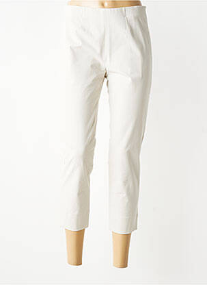 Pantalon 7/8 tissage popeline taille normale beige RAFFAELLO ROSSI femme