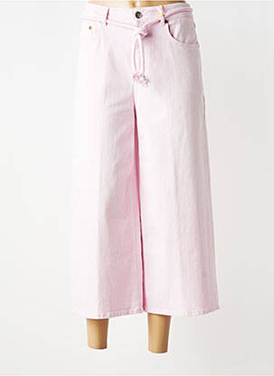 Pantalon 7/8 fermeture zippée sous rabat boutonné rose CLOSED femme