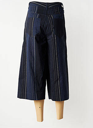 Pantalon 7/8 fermeture zippée sous rabat boutonné bleu HIGH femme