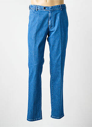 Pantalon chino stretch taille basse bleu MEYER homme