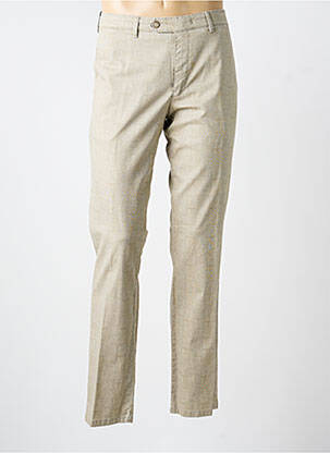 Pantalon chino imprimé imprimé prince de galle taille normale beige MEYER homme