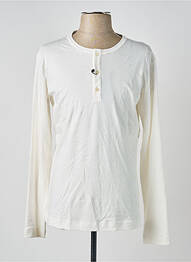 T-shirt col tunisien manches longues beige DESOTO homme