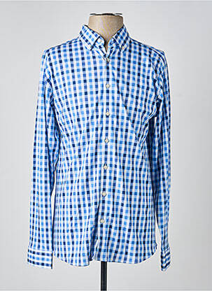 Chemise manches longues imprimé carreaux bleu DESOTO homme