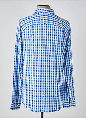 Chemise manches longues imprimé carreaux bleu DESOTO homme