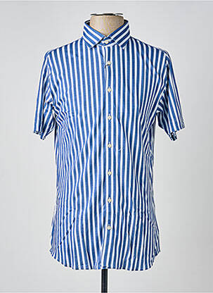 Chemise manches courtes coupe cintrée bleu DESOTO homme