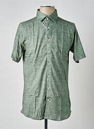Chemise manches courtes coupe cintrée vert DESOTO homme