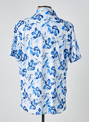 Chemise manches courtes col tailleur bleu DESOTO homme