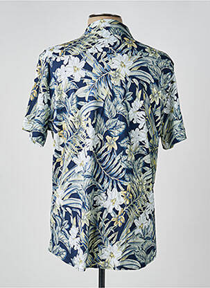 Chemise manches courtes col tailleur bleu DESOTO homme