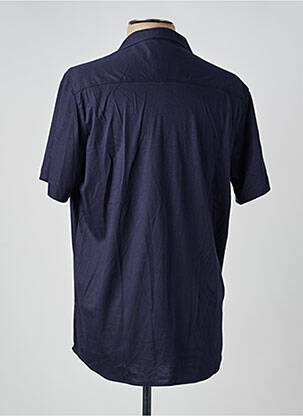 Chemise manches courtes col tailleur bleu DESOTO homme