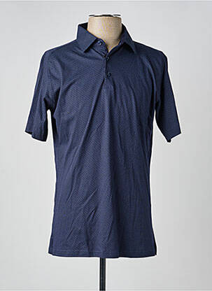 Polo tissage chiné manches courtes bleu DESOTO homme